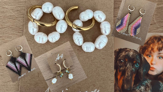 Amalie crafts her own on of a kind, handmade beaded earrings