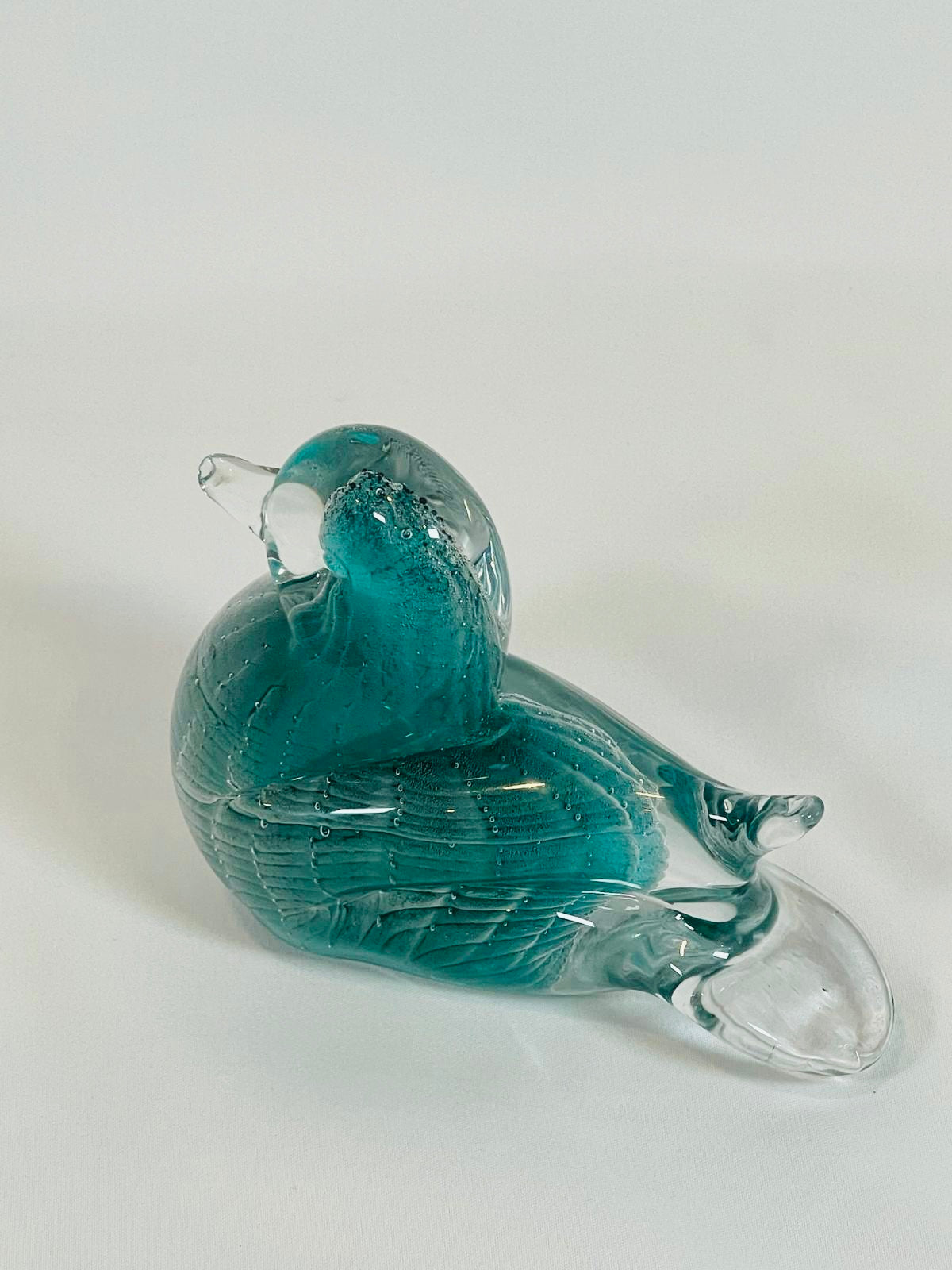 Rare Swedish Aqua Art-Glass Bird