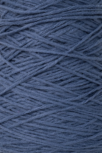 Close up of blue demin tufting yarn