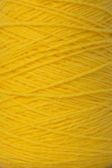 a close-up section of canary yellow yarn showing the texture of the yarn.
