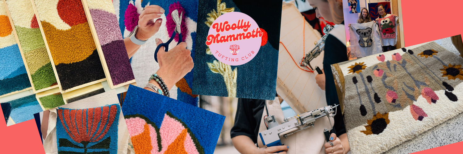 Learn to tuft, introductory tufting workshop, make a rug, textile art, tufting in Spain at the Woolly Mammoth Tufting Club