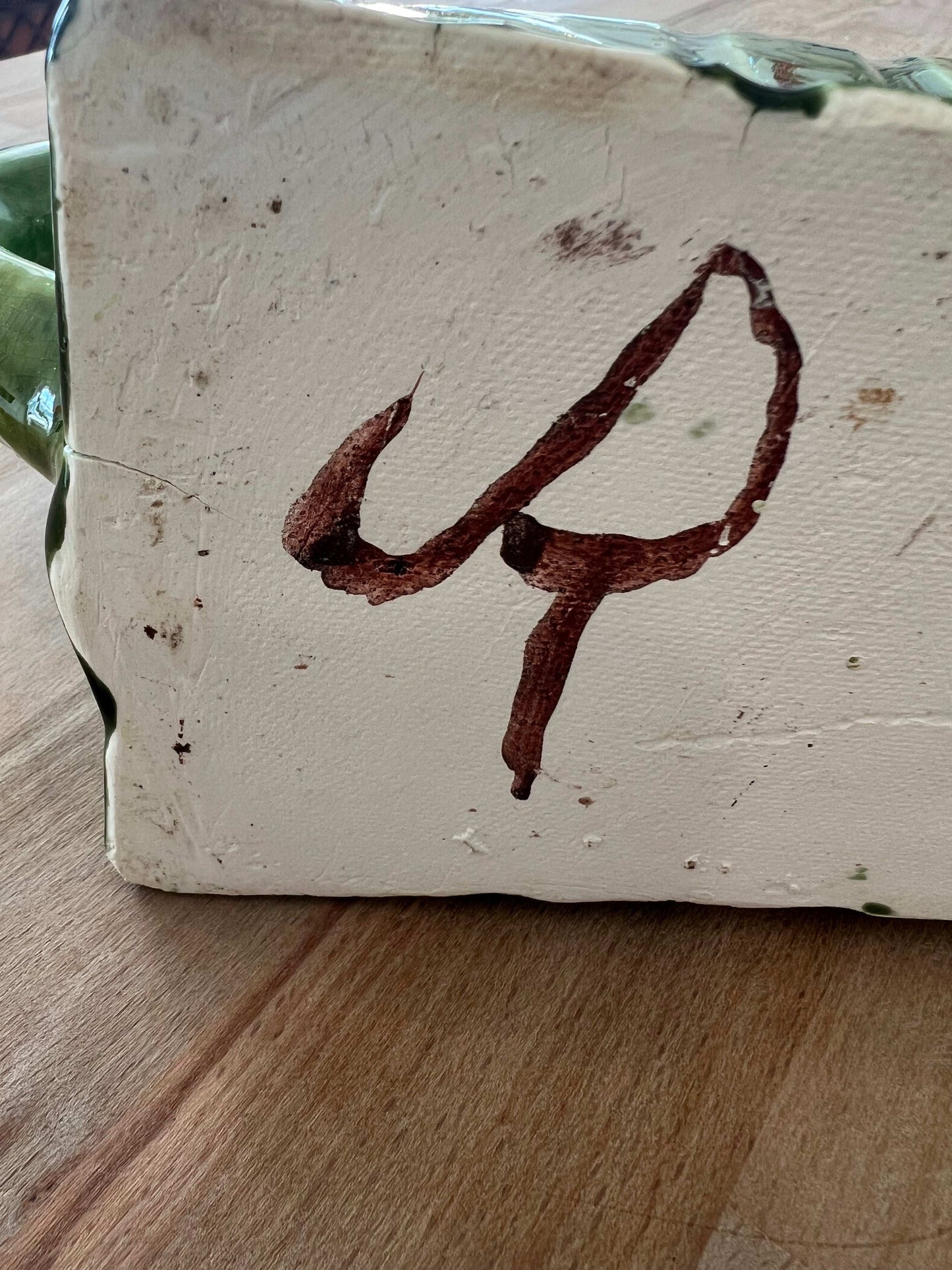 Mossy Green Decorative Ceramic Jug makers mark