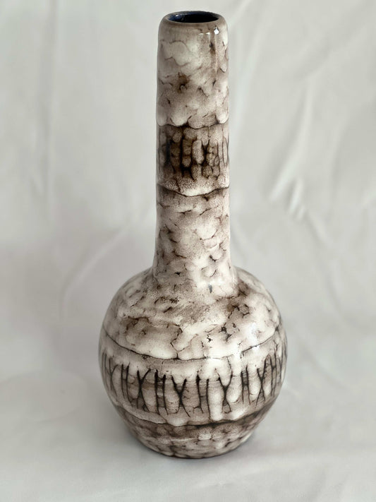 Vintage Earth Toned Ceramic large Bud vase
