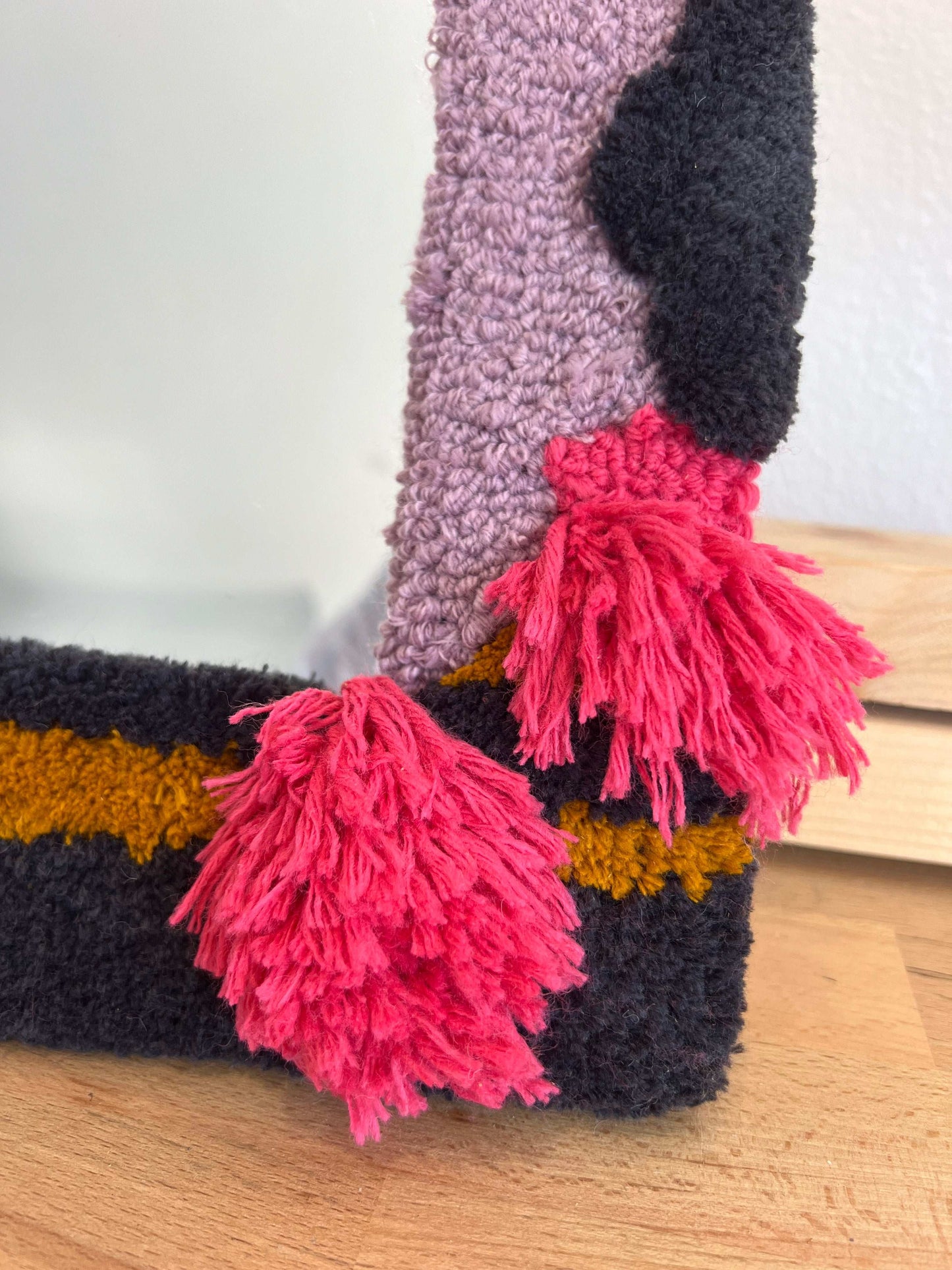 Pink Urchin Tufted Mirror by Kate Lucas Miles