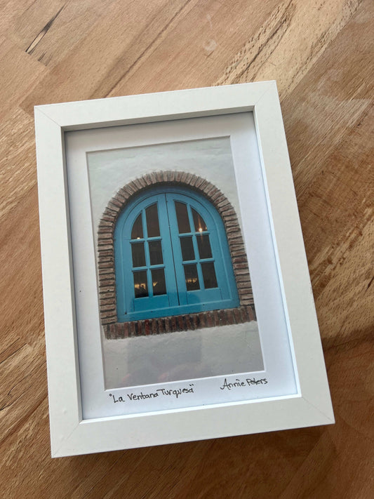 La Ventana Turquesa framed photograph - Spanish Collection by Annie Peters