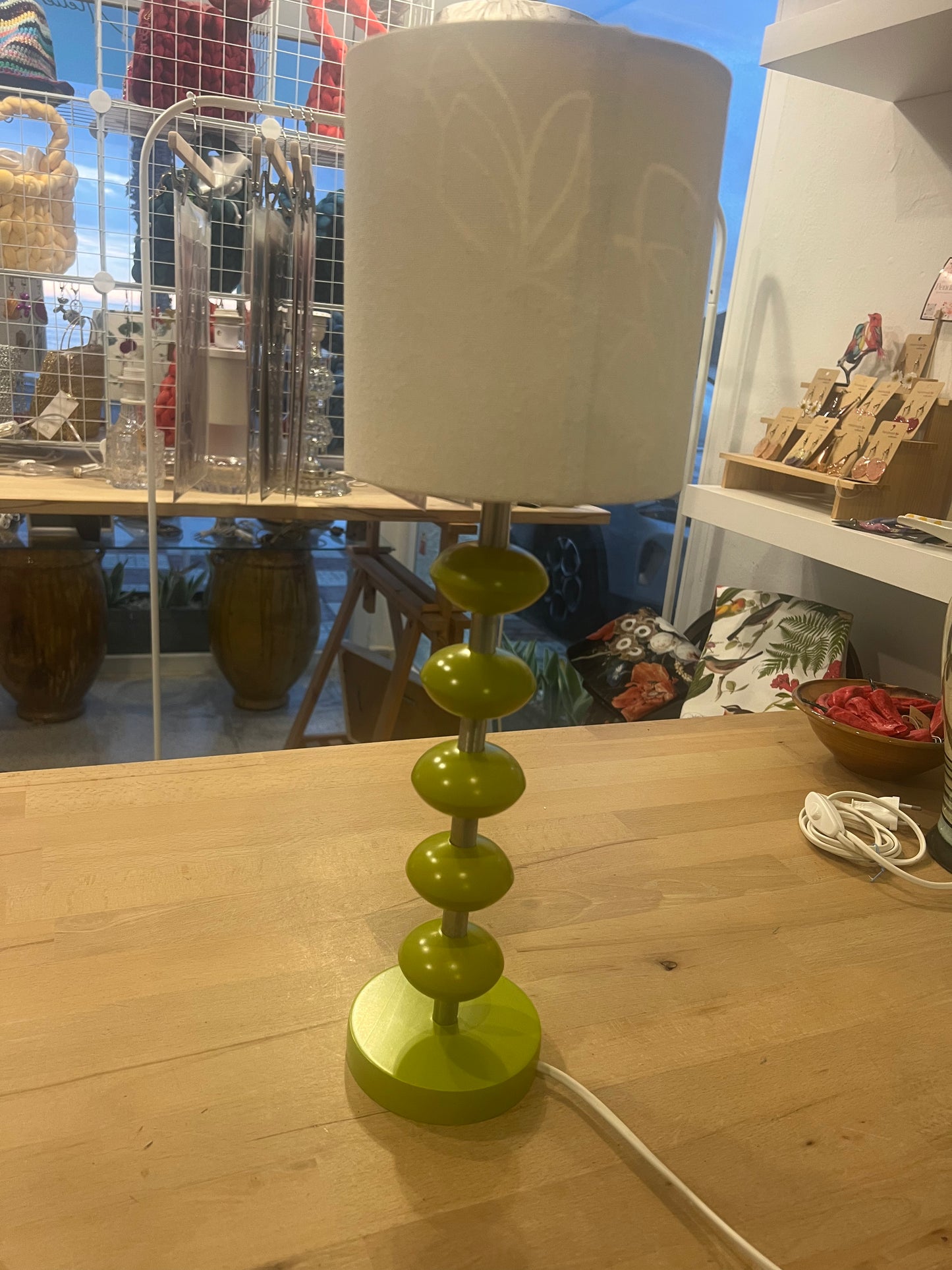 Retro Sputnik Table Lamp with Original Cut-out Lampshade