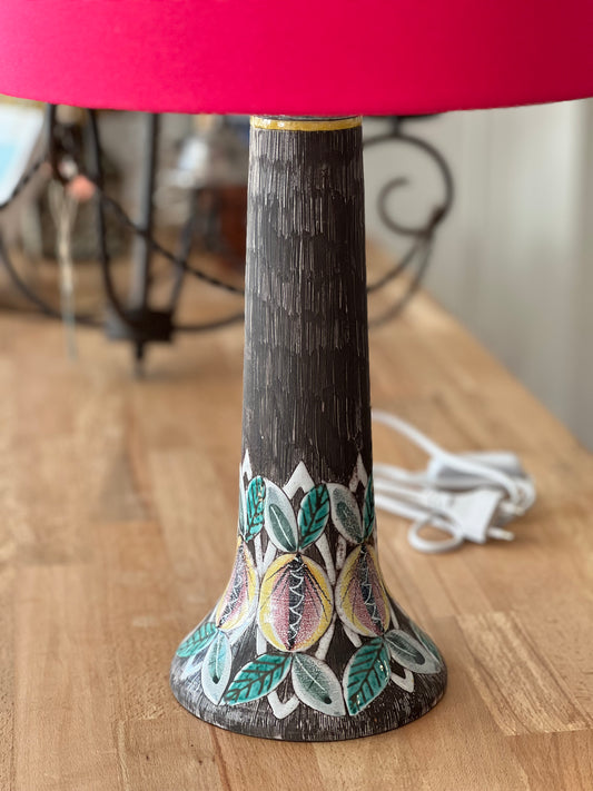 Ceramic lamp base from the Swedish Tilgmans studio - Sgraffito technique.