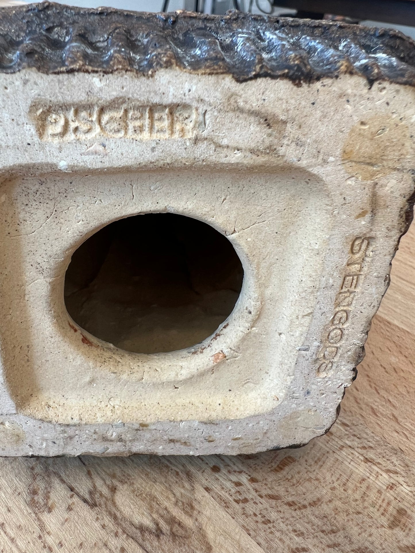 Ego Stengods Willy Fischer makers mark on lamp base