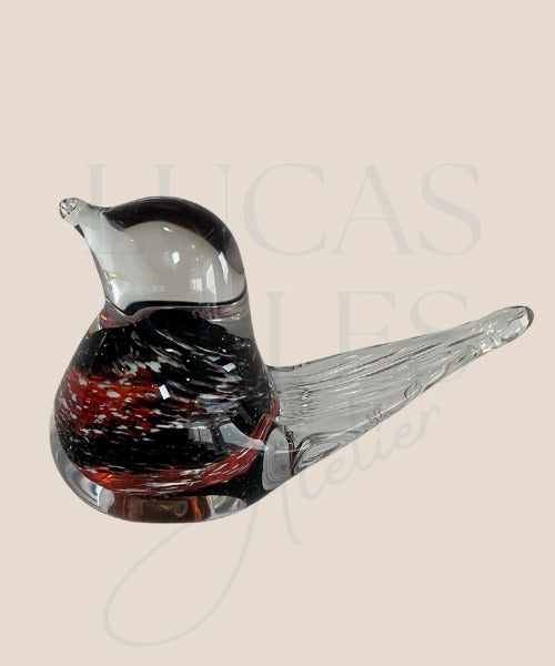 Dos pájaros de vidrio artístico sueco