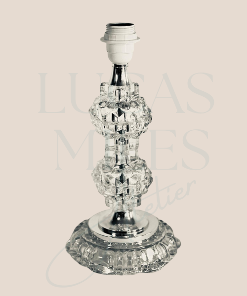 Lámpara de mesa francesa retro de cristal escalonado