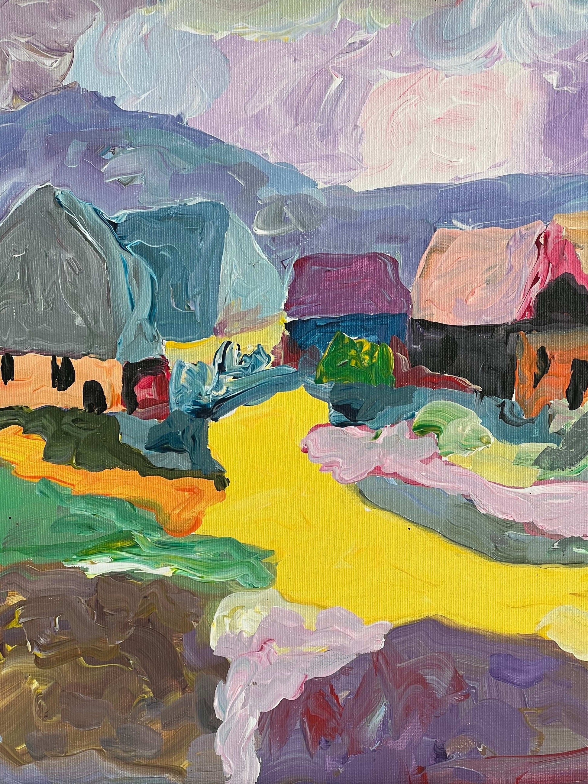 Camino en Amarillo - Acrylic by Javier Fran Korral