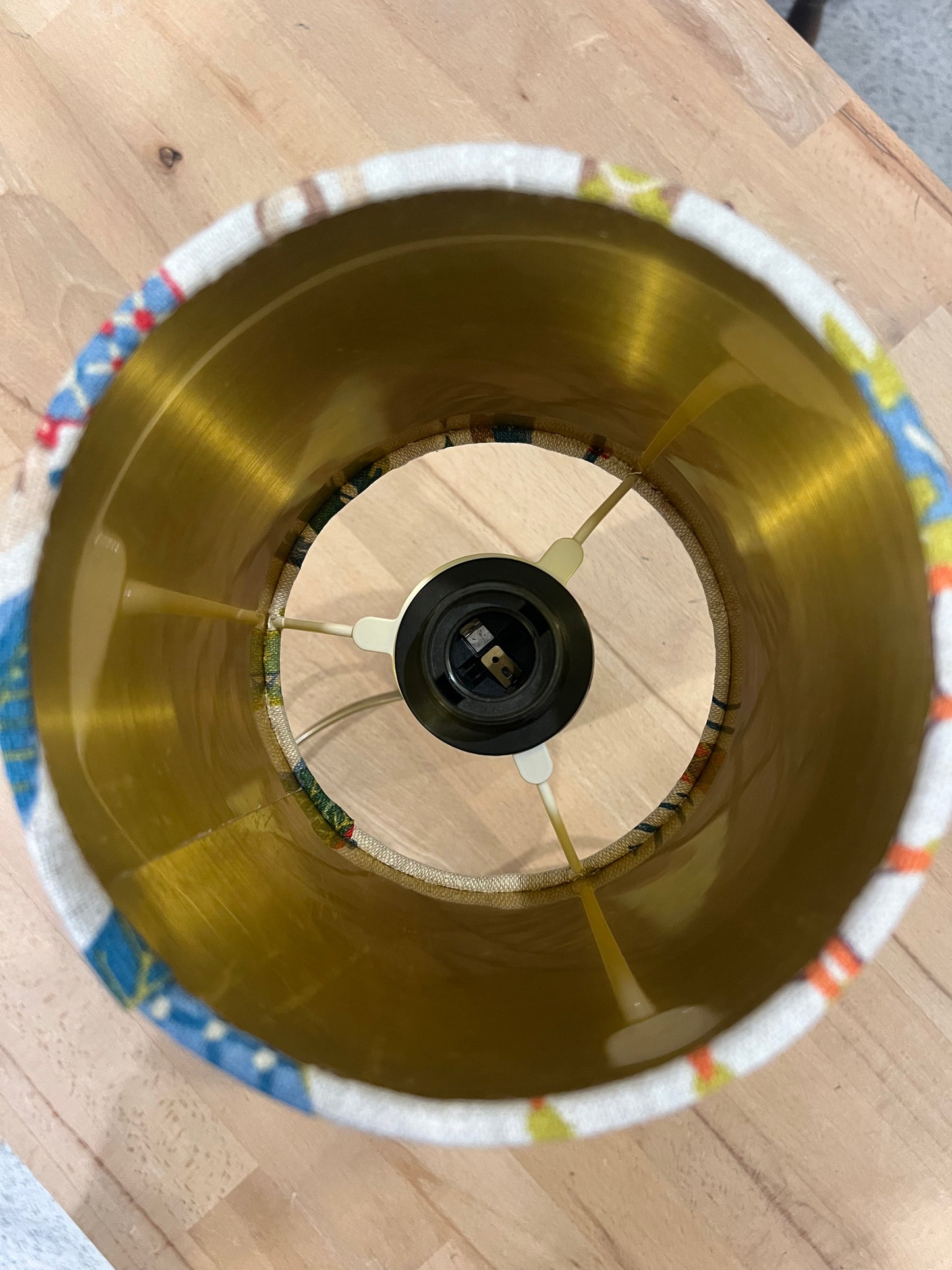 Tilgmans Keramik Table Lamp Base with Monkey Motif Linen Shade