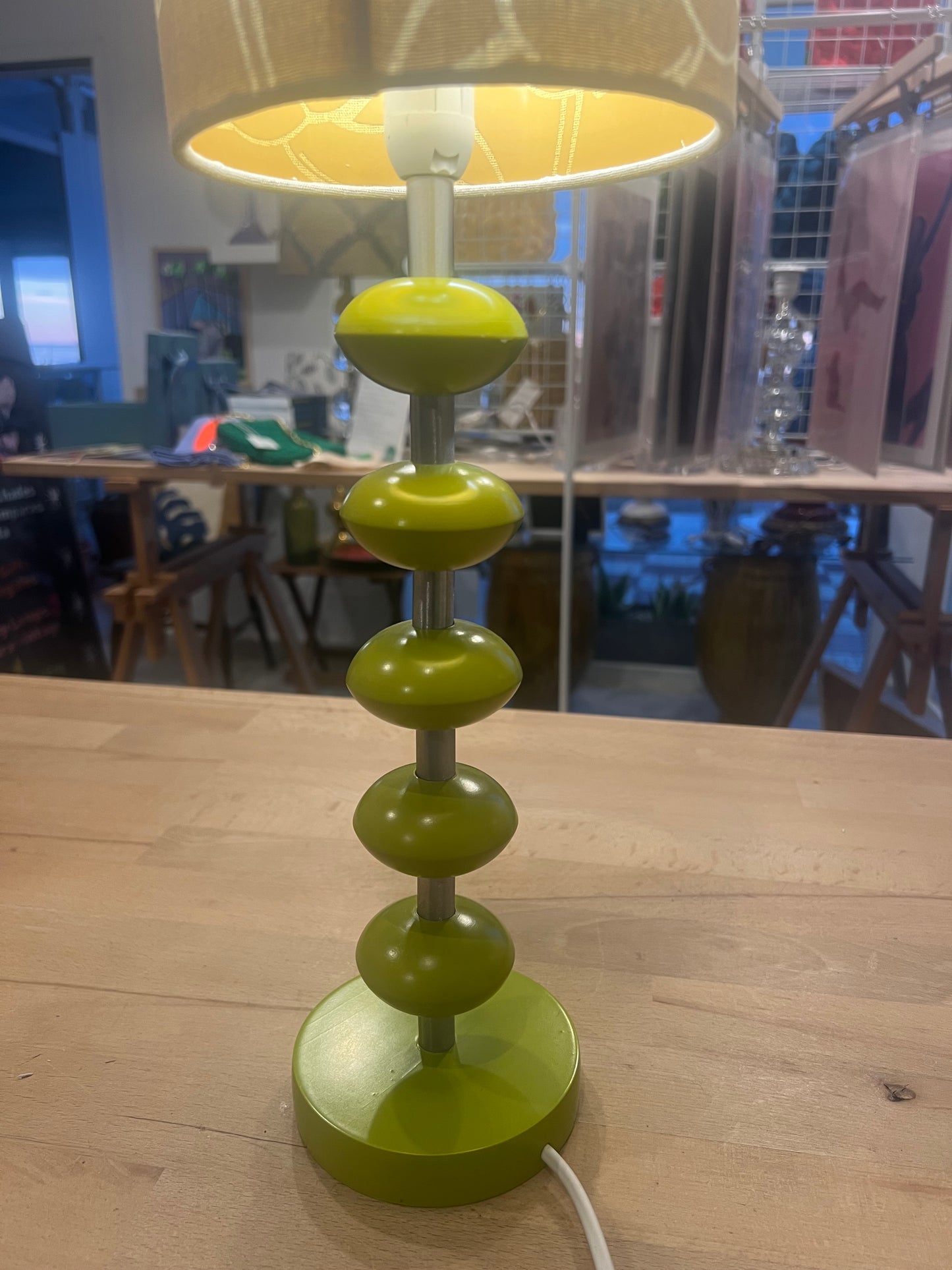 Retro Sputnik Table Lamp with Original Cut-out Lampshade