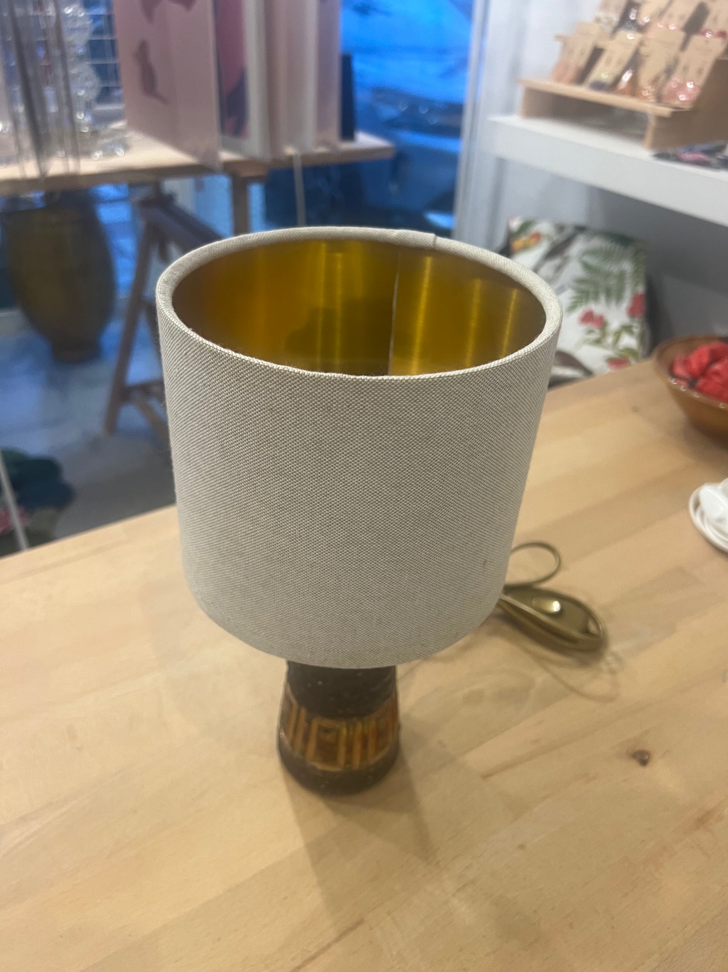 Tilgmans Keramik Table Lamp Base with Oats and Honey Shade