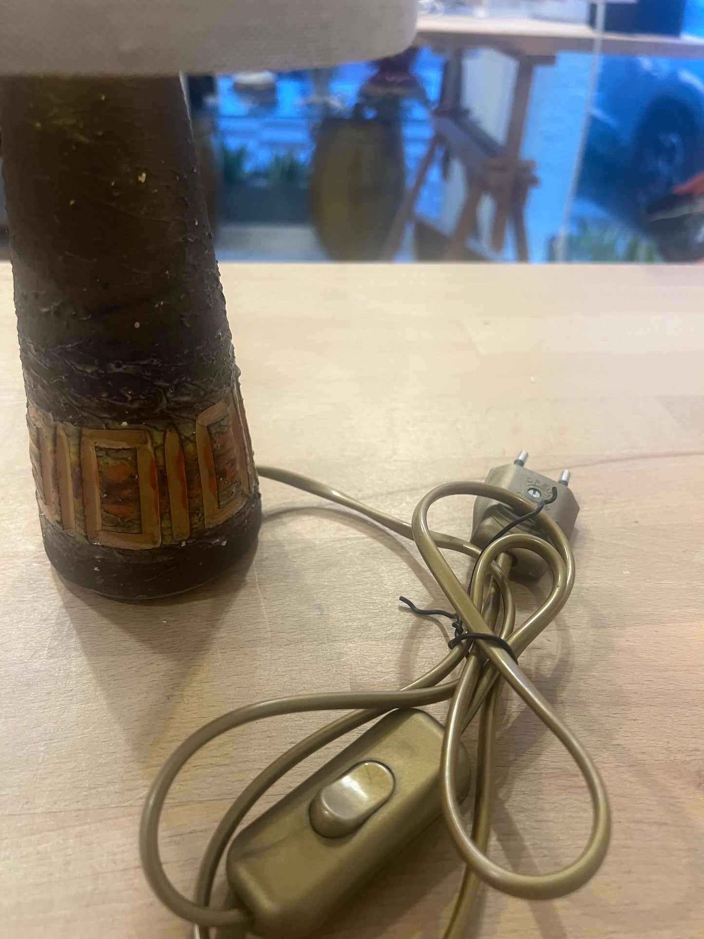 Tilgmans Keramik Table Lamp Base with Oats and Honey Shade