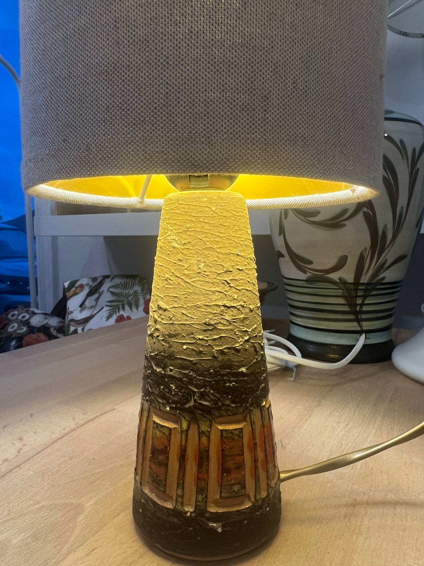 Tilgmans Keramik Table Lamp Base with Oats and Honey Shade
