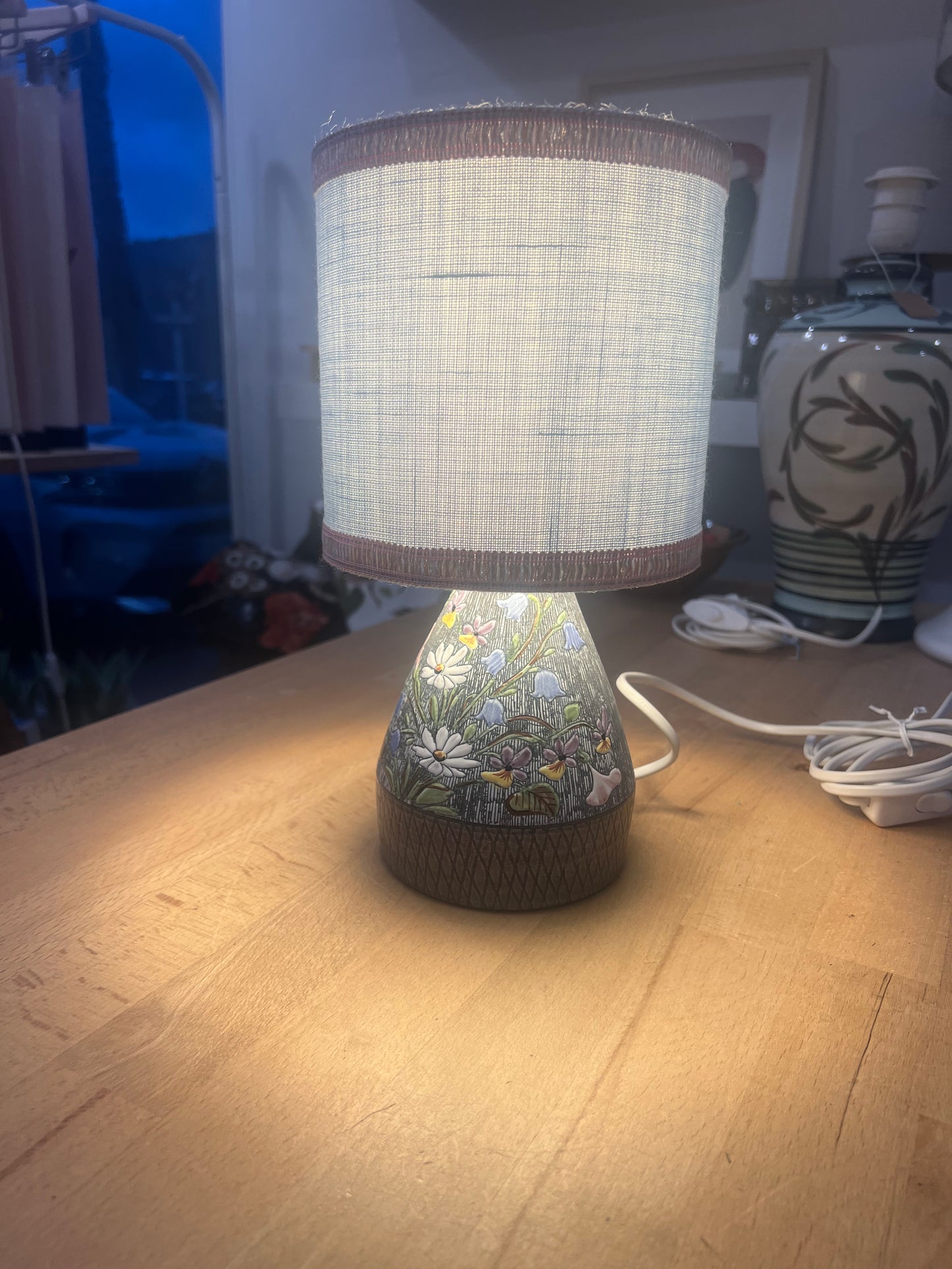 Tillborg Keramik Table Lamp Base with Blue Shade