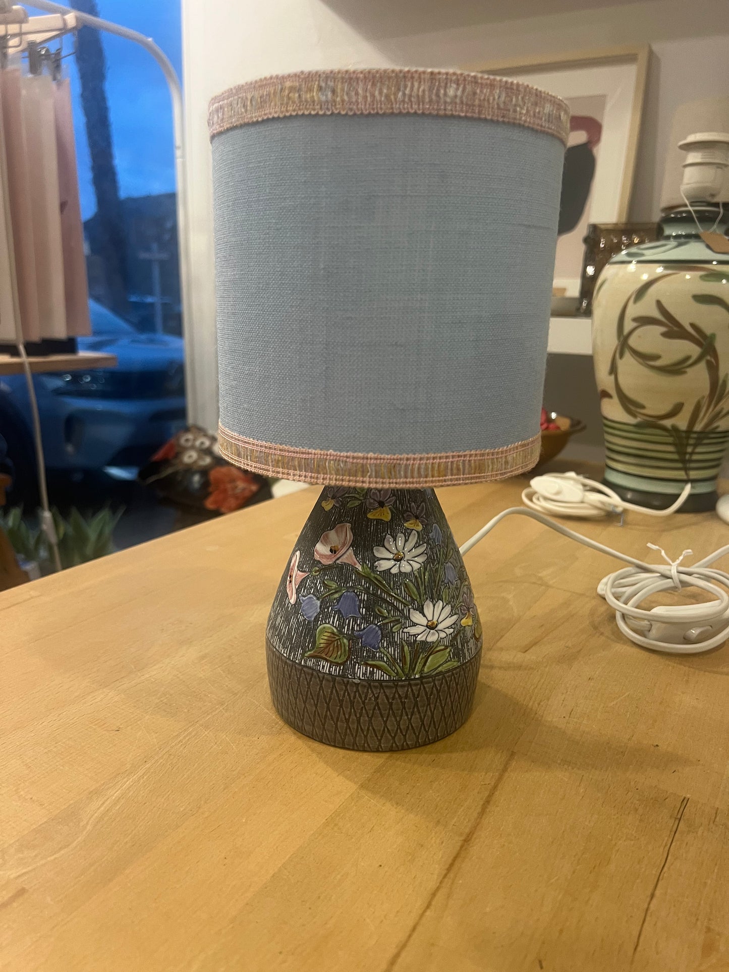 Tillborg Keramik Table Lamp Base with Blue Shade
