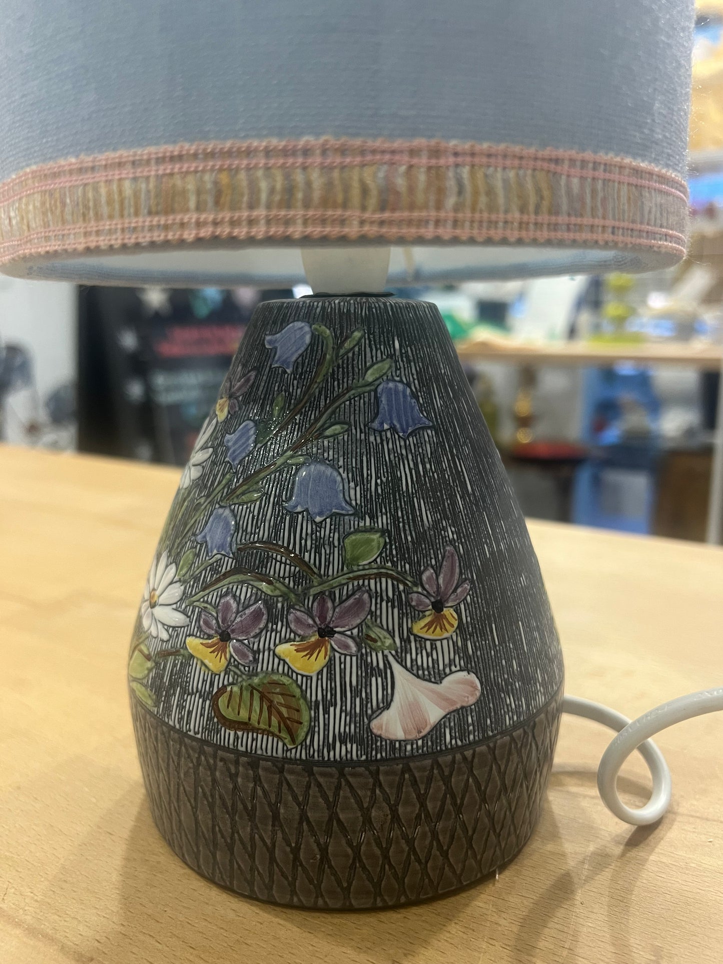 Tillborg Keramik Table Lamp Base with Blue Shade