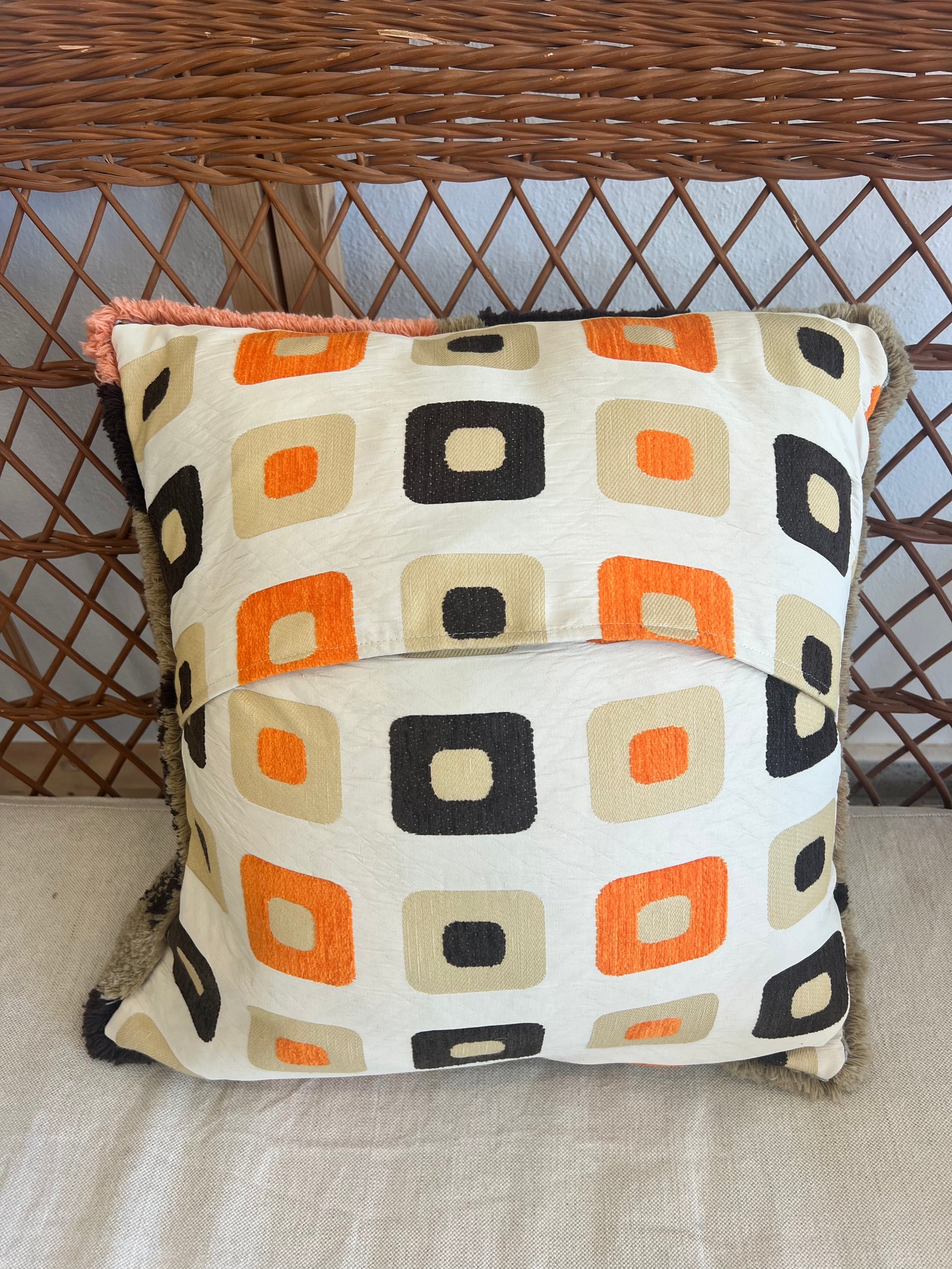 Abstract Camel Tufted Cushion
