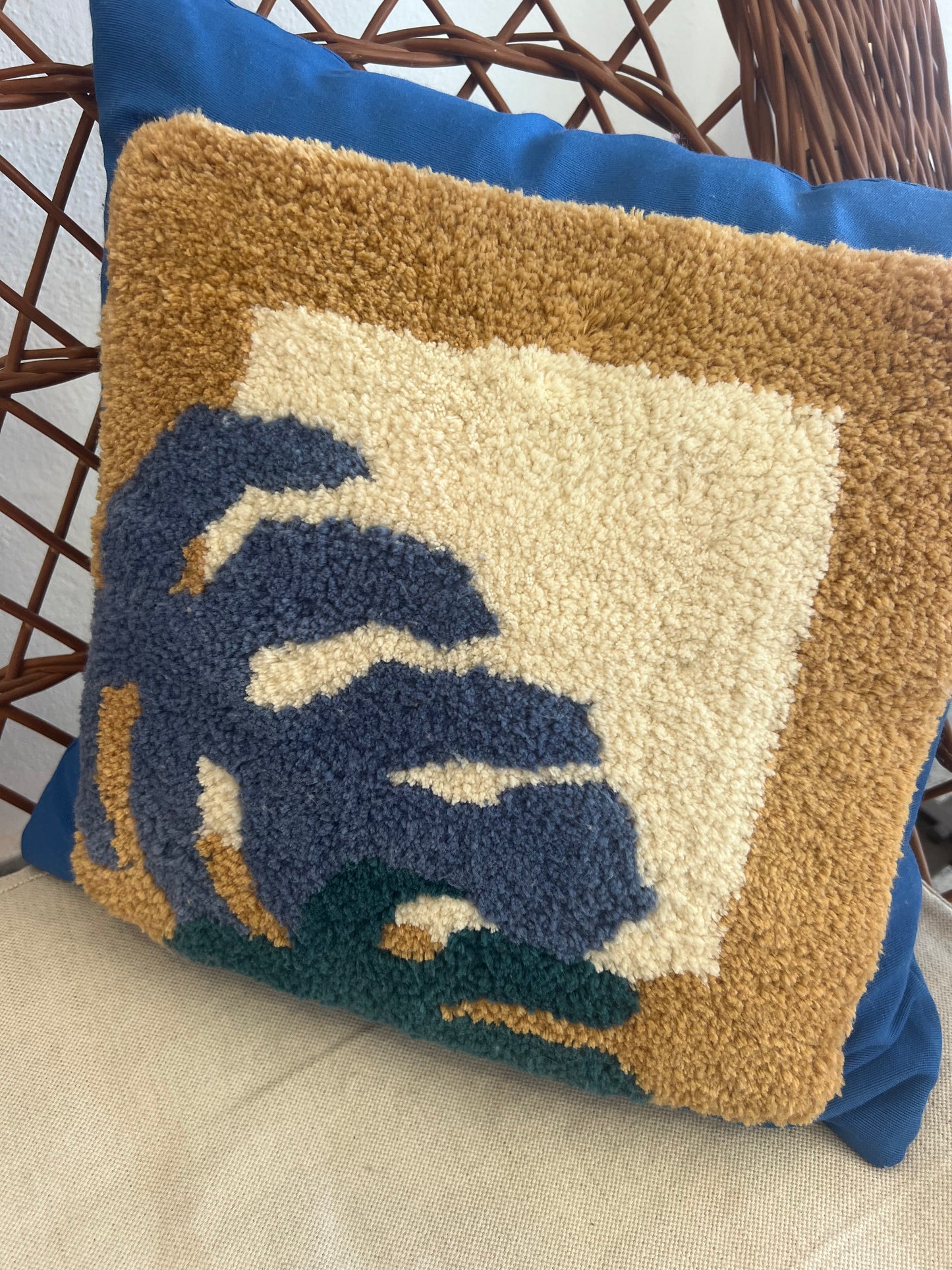 Cheese Plant Motif Tufted Cushion