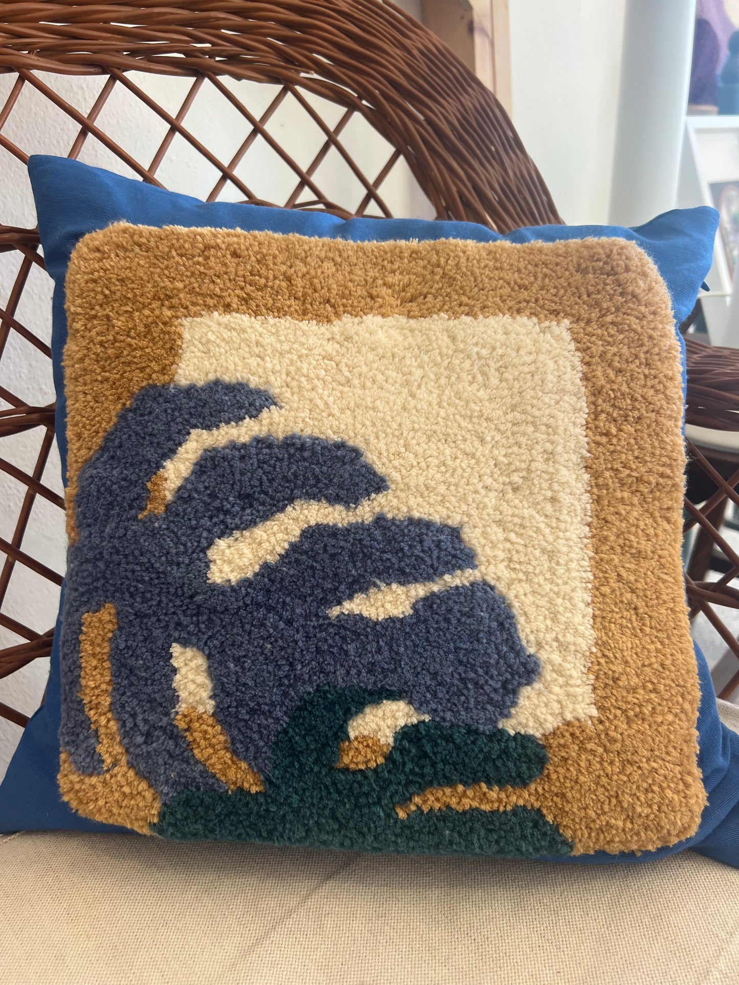 Cheese Plant Motif Tufted Cushion