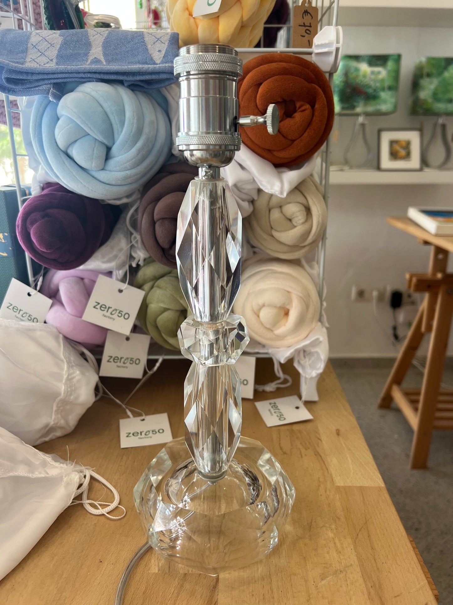 Vintage Crystal Glass Table Lamp