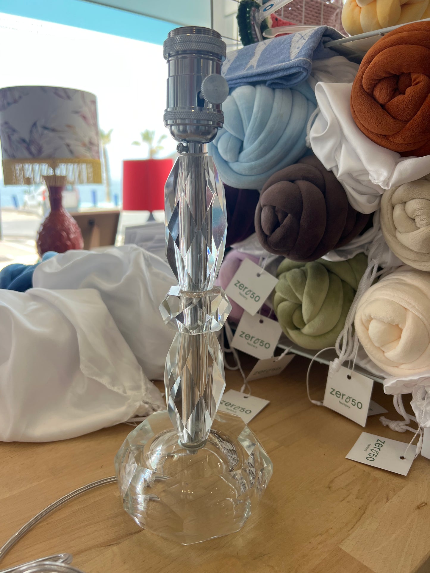 Vintage Crystal Glass Table Lamp
