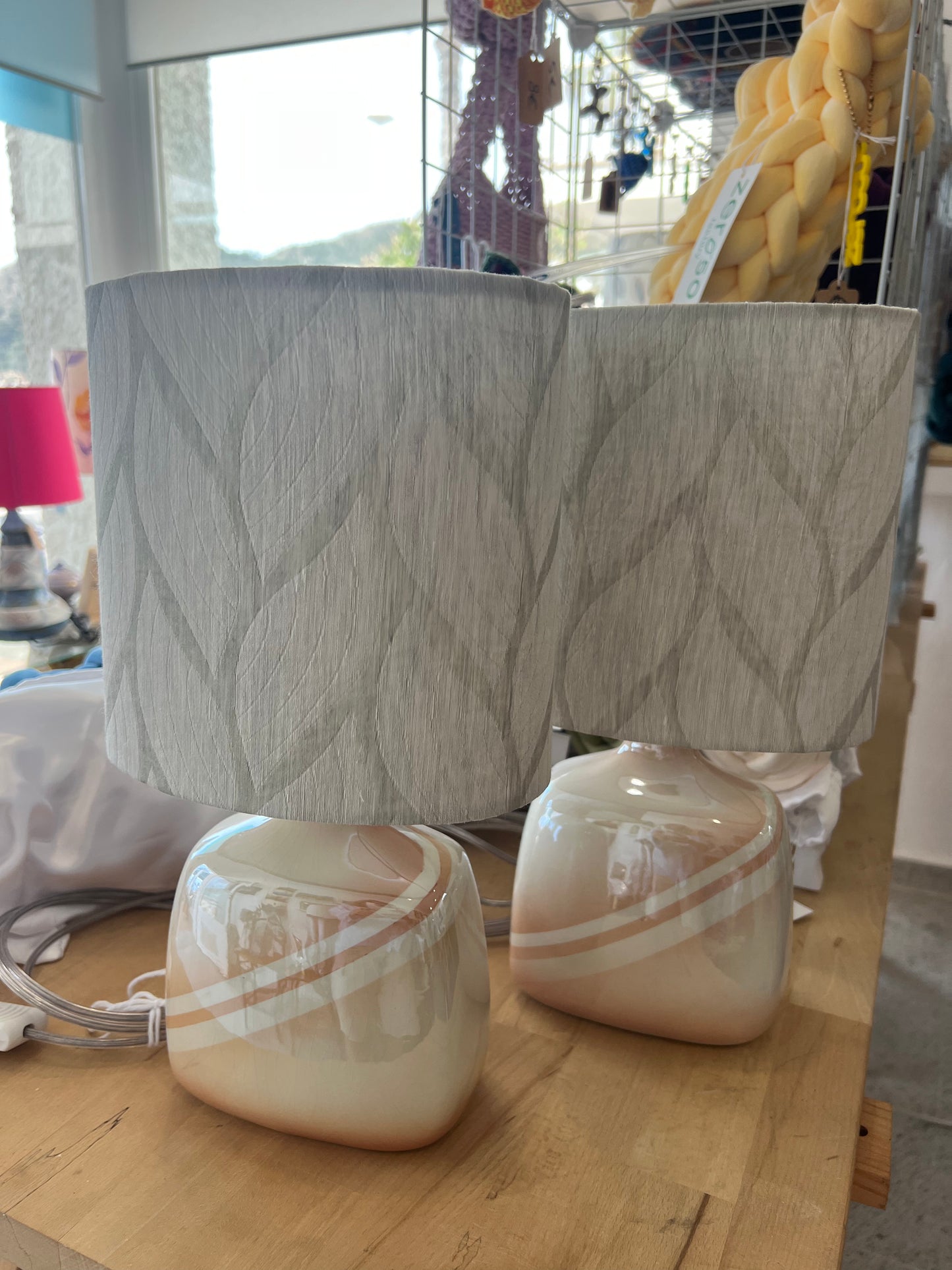 Italian Style Ceramic Mediterranean Pottery Lamps with Shades