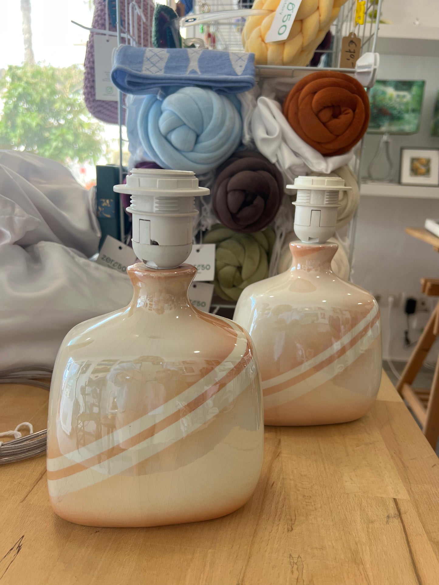 Italian Style Ceramic Mediterranean Pottery Lamps with Shades