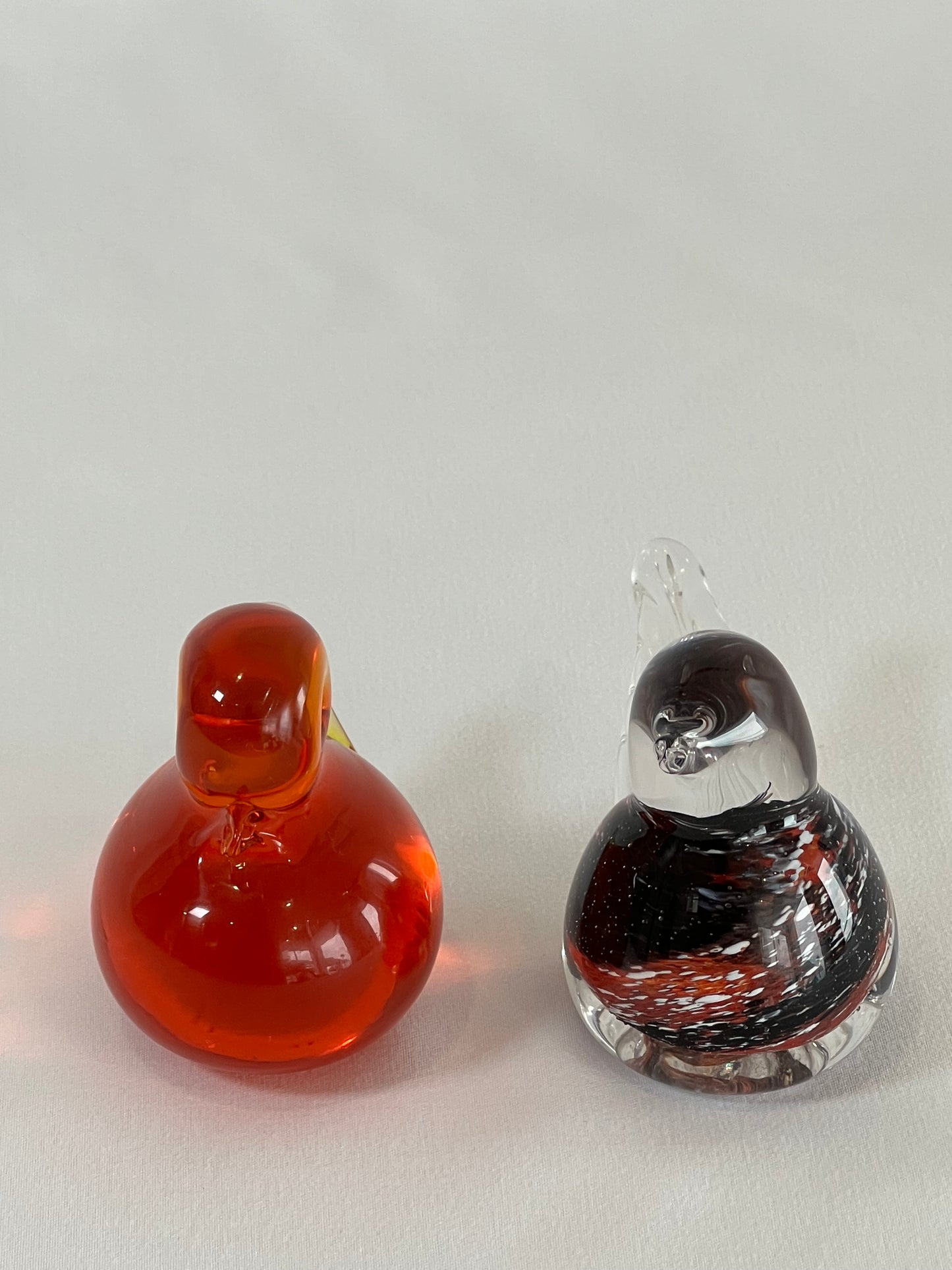 Two Swedish Art Glass Birds