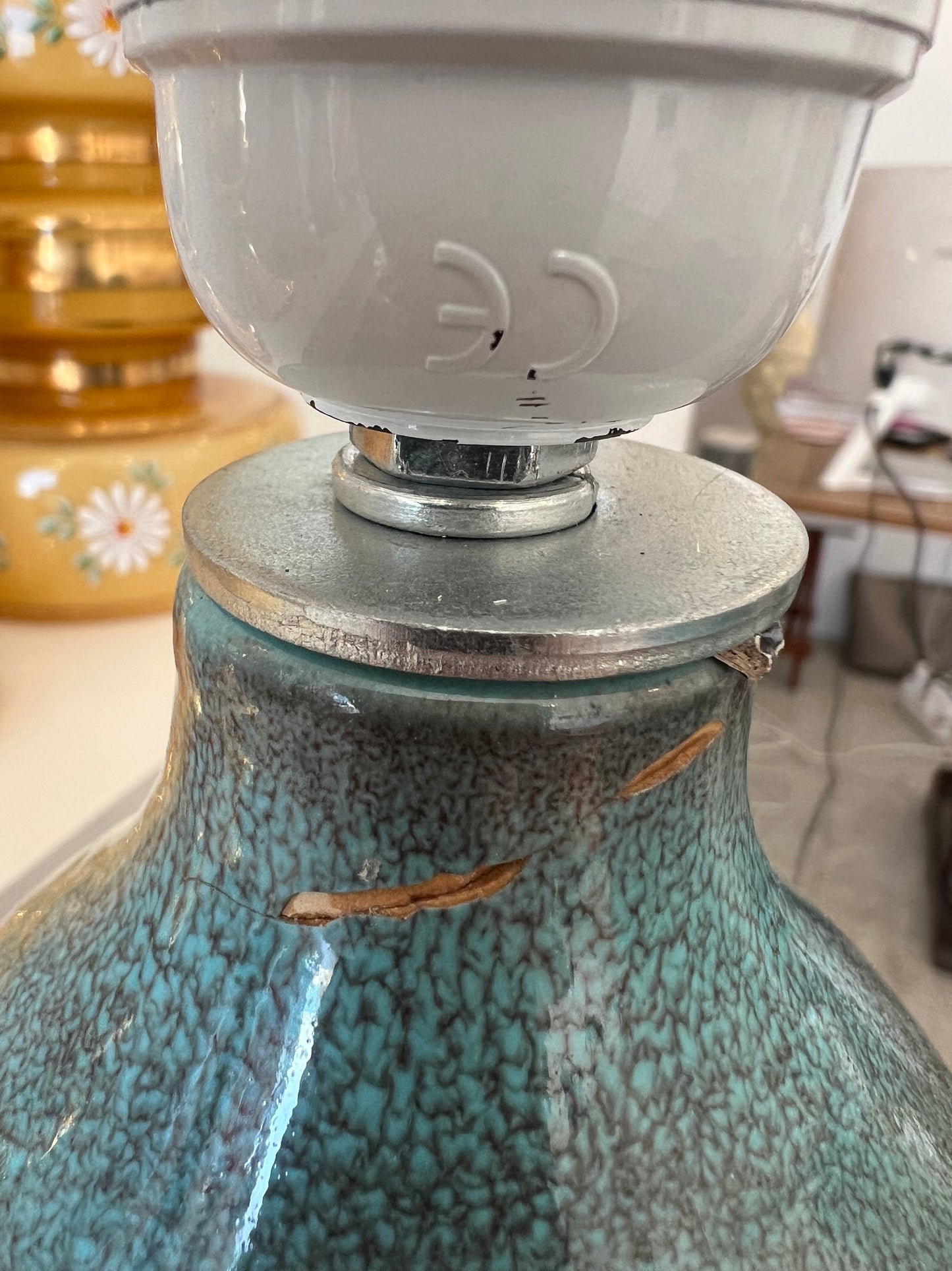 Swedish Glazed Stoneware Tilgmans Table Lamp