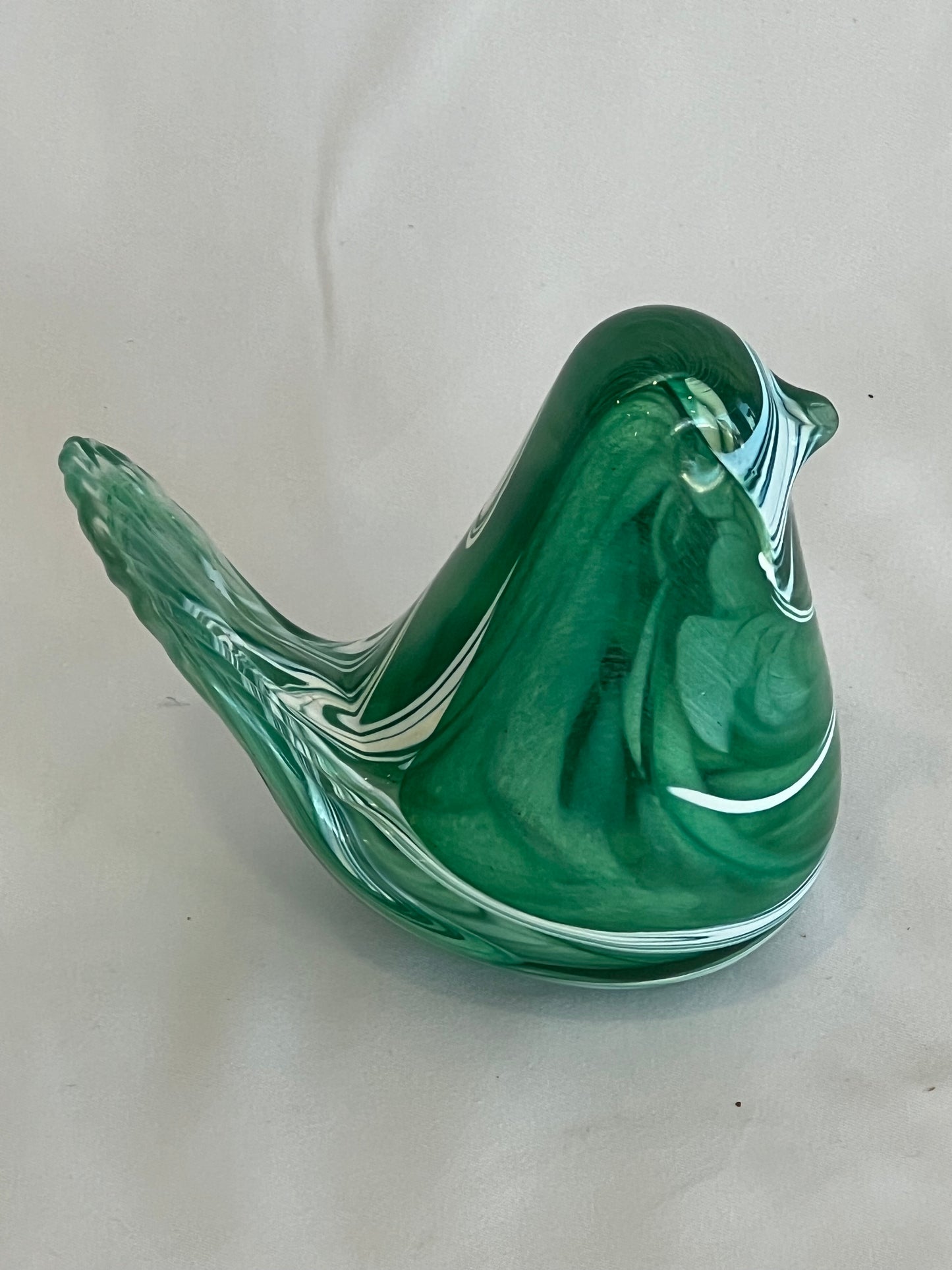 Green Art Glass Maltese Bird