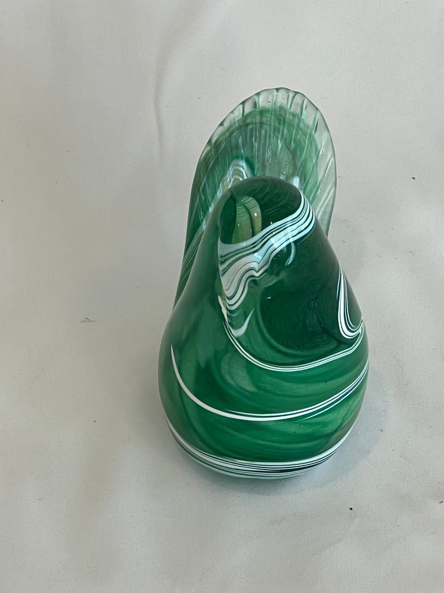 Green Art Glass Maltese Bird