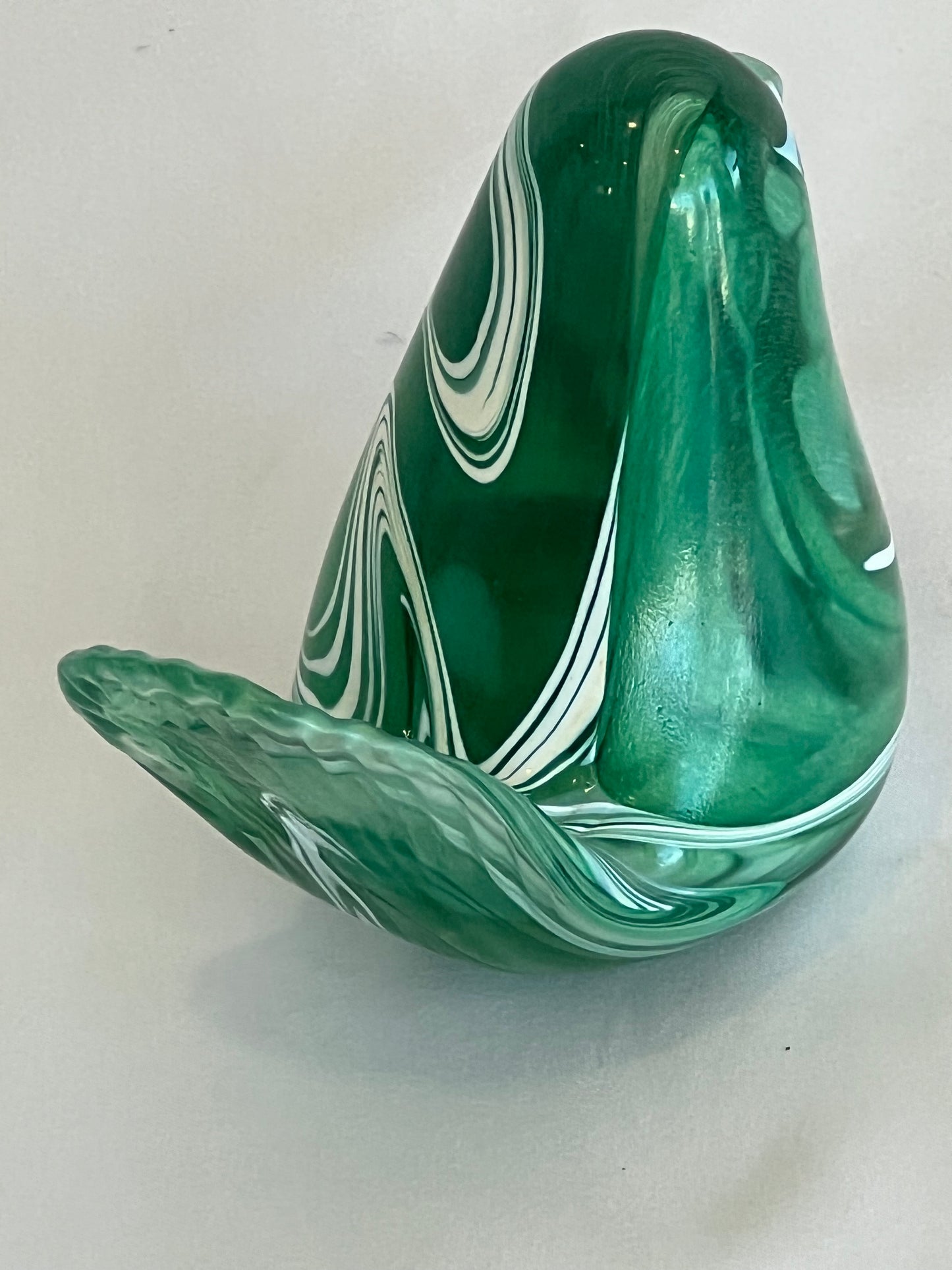 Green Art Glass Maltese Bird