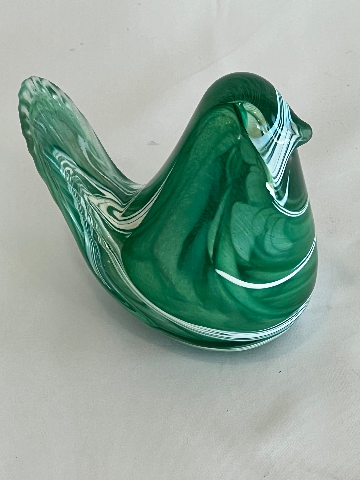 Green Art Glass Maltese Bird