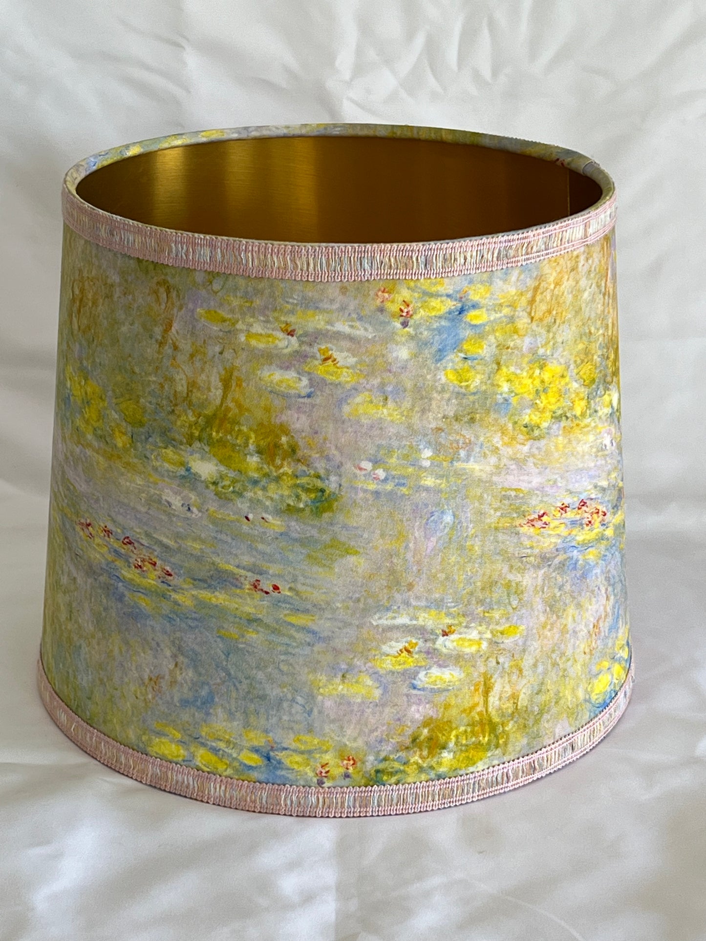 Monet Print Lampshade with Trim