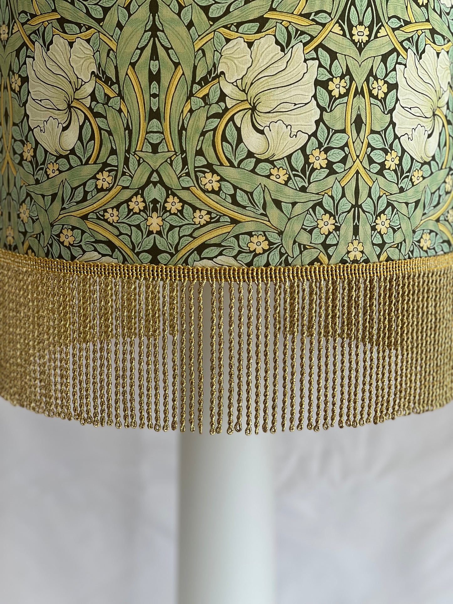 William Morris Print Lampshade with Fringe