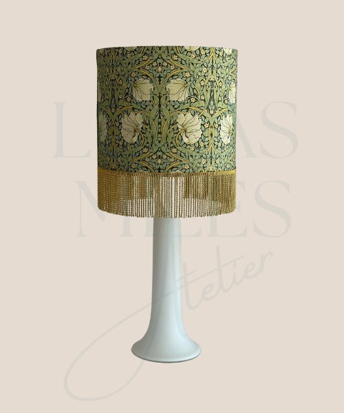 William Morris Print Lampshade with Fringe