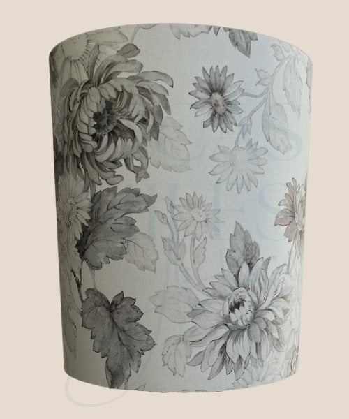 Oversized Grey Floral Lampshade