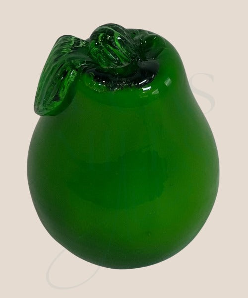 Glossy Glass Green Pear